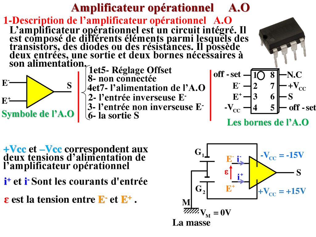 Amplificateur Op Rationnel A O Ppt T L Charger